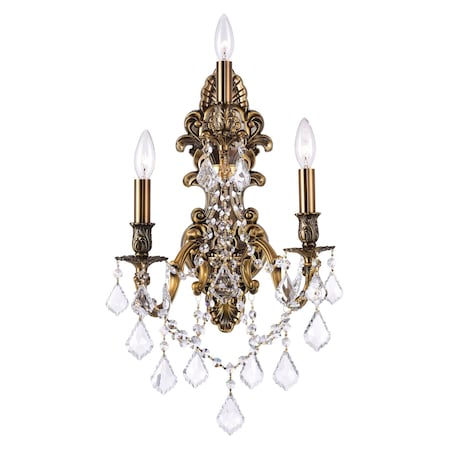 Cwi Lighting 3 Light Wall Sconce With French Gold Finish 2039W13GB-3